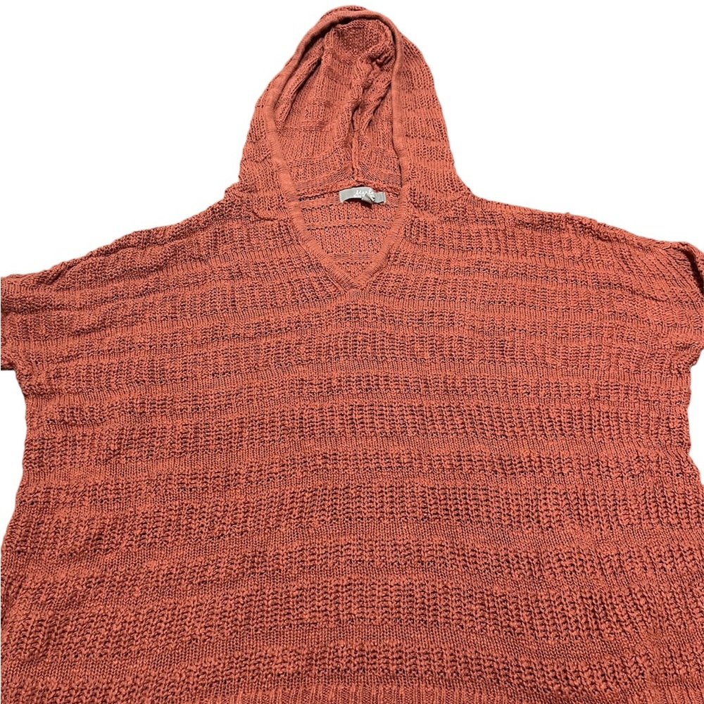 Marled Reunited Burnt Orange Knit Hooded Sweater